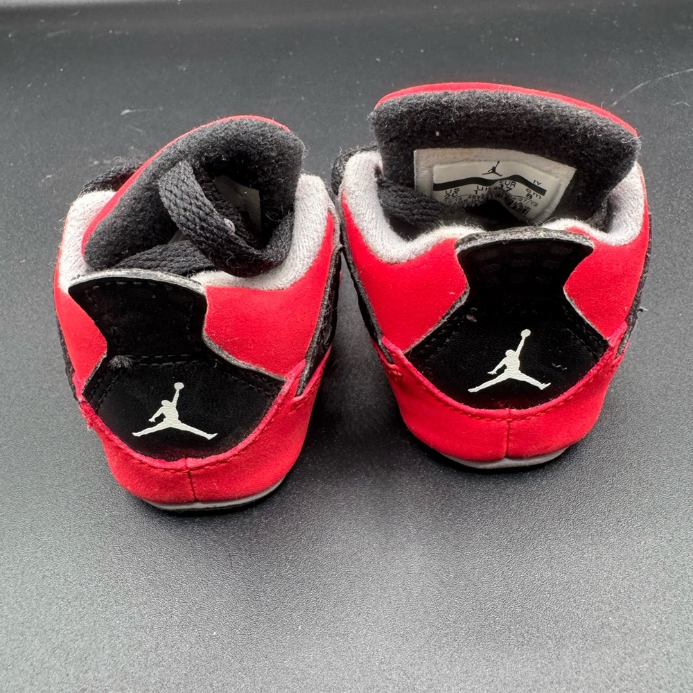 Jordan Kids Red and Black Sneakers - Picture 4 of 11